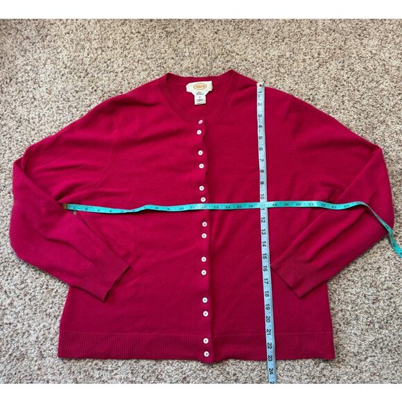 TALBOTS Women's Cardigan Sweater, Size XL, 100% CASHMERE, Hot Pink - Picture 5 of 11